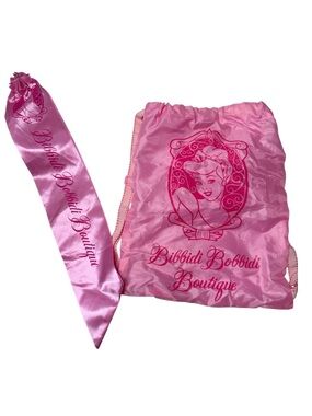 Bibbidi Bobbidi Boutique Pink Drawstring Bag & Sash.